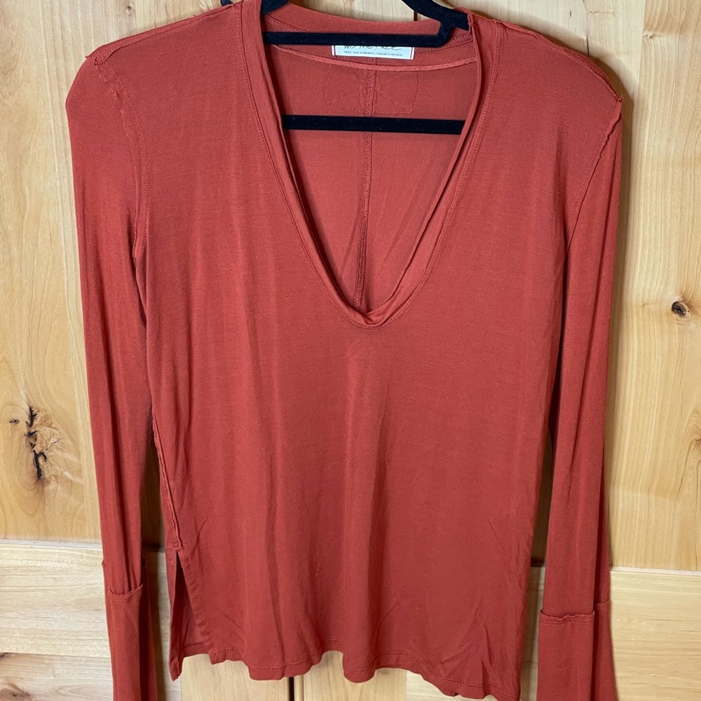 We the Free V-Neck Long Sleeve Top